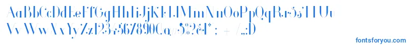 フォントGlamorLightCondensed – 白い背景に青い文字