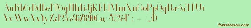 GlamorLightCondensed Font – Brown Fonts on Green Background