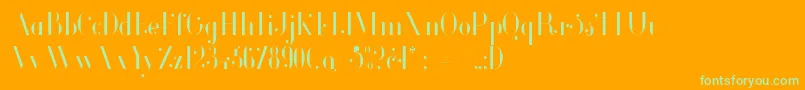 GlamorLightCondensed Font – Green Fonts on Orange Background