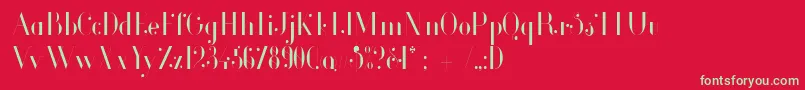 フォントGlamorLightCondensed – 赤い背景に緑の文字