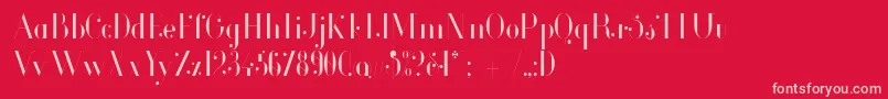 Fonte GlamorLightCondensed – fontes rosa em um fundo vermelho