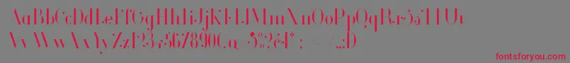 フォントGlamorLightCondensed – 赤い文字の灰色の背景