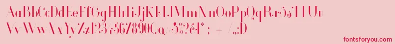 フォントGlamorLightCondensed – ピンクの背景に赤い文字