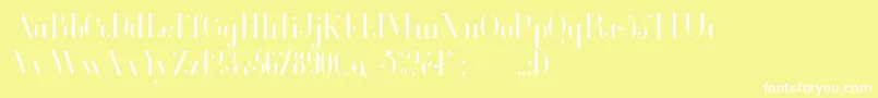GlamorLightCondensed Font – White Fonts on Yellow Background