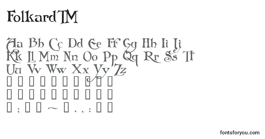 Fuente FolkardTM - alfabeto, números, caracteres especiales
