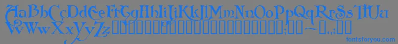 FolkardTM-Schriftart – Blaue Schriften auf grauem Hintergrund