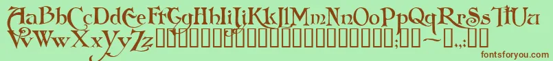 FolkardTM Font – Brown Fonts on Green Background