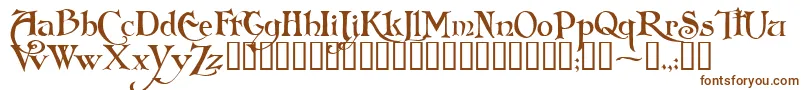 FolkardTM-Schriftart – Braune Schriften auf weißem Hintergrund