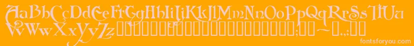 FolkardTM Font – Pink Fonts on Orange Background