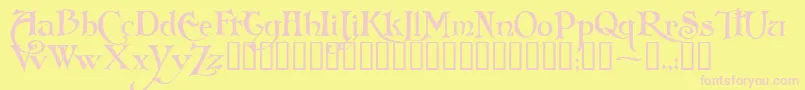 FolkardTM-Schriftart – Rosa Schriften auf gelbem Hintergrund