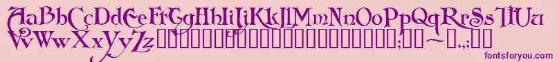 FolkardTM-Schriftart – Violette Schriften auf rosa Hintergrund