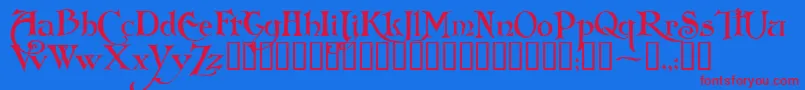 FolkardTM Font – Red Fonts on Blue Background