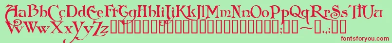 FolkardTM Font – Red Fonts on Green Background