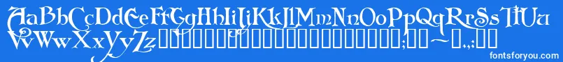 FolkardTM Font – White Fonts on Blue Background