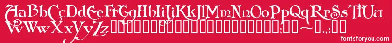 FolkardTM Font – White Fonts on Red Background