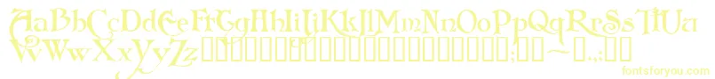 FolkardTM Font – Yellow Fonts on White Background