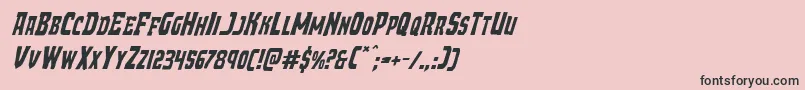 Demonpriestital-fontti – mustat fontit vaaleanpunaisella taustalla