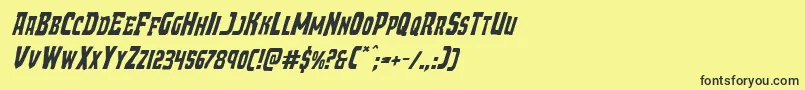 Demonpriestital-fontti – mustat fontit keltaisella taustalla