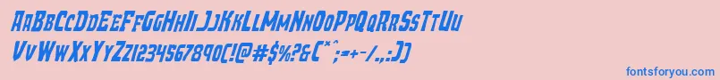 Demonpriestital Font – Blue Fonts on Pink Background