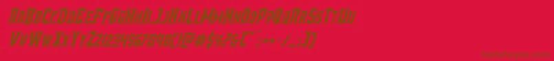 Czcionka Demonpriestital – brązowe czcionki na czerwonym tle