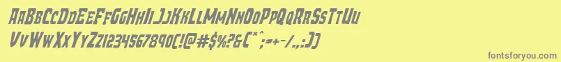 Demonpriestital-fontti – harmaat kirjasimet keltaisella taustalla