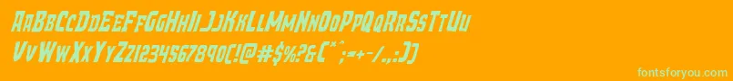 Demonpriestital Font – Green Fonts on Orange Background