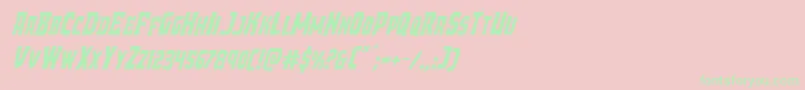 Demonpriestital Font – Green Fonts on Pink Background