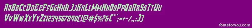 Шрифт Demonpriestital – зелёные шрифты на фиолетовом фоне