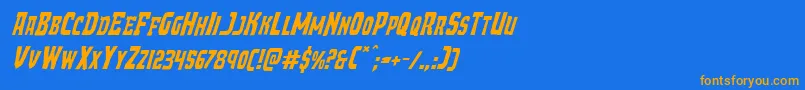 Demonpriestital Font – Orange Fonts on Blue Background