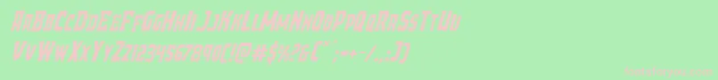 Demonpriestital-fontti – vaaleanpunaiset fontit vihreällä taustalla