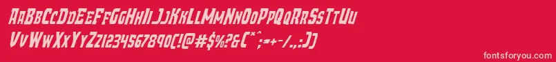 Demonpriestital Font – Pink Fonts on Red Background