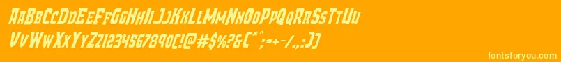 Demonpriestital Font – Yellow Fonts on Orange Background