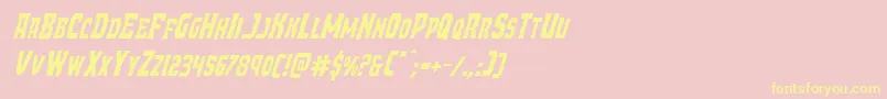 Demonpriestital Font – Yellow Fonts on Pink Background