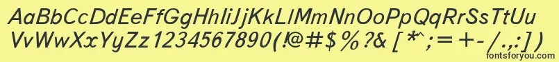 TextbookItalic Font – Black Fonts on Yellow Background