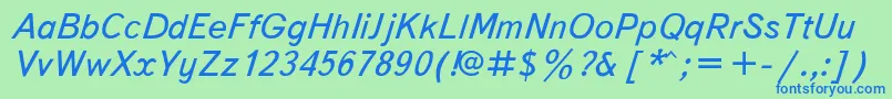 TextbookItalic Font – Blue Fonts on Green Background