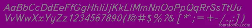 Czcionka TextbookItalic – szare czcionki na fioletowym tle