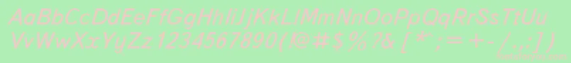 TextbookItalic Font – Pink Fonts on Green Background