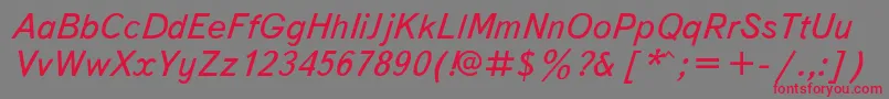 TextbookItalic Font – Red Fonts on Gray Background