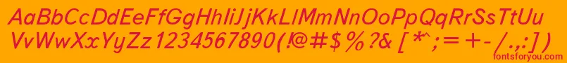 TextbookItalic Font – Red Fonts on Orange Background