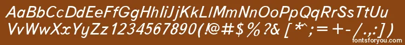 フォントTextbookItalic – 茶色の背景に白い文字