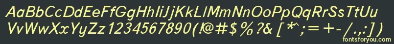 Шрифт TextbookItalic – жёлтые шрифты на чёрном фоне