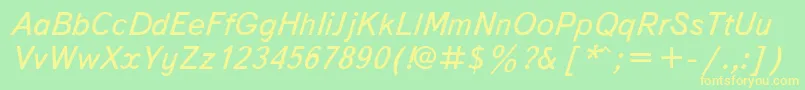 TextbookItalic Font – Yellow Fonts on Green Background
