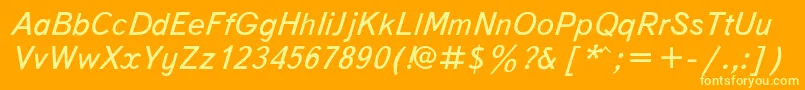 Шрифт TextbookItalic – жёлтые шрифты на оранжевом фоне