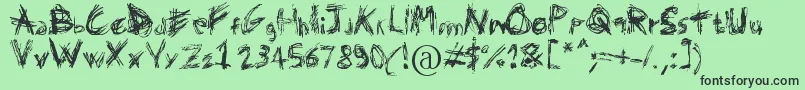 Domenico128-fontti – mustat fontit vihreällä taustalla