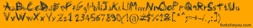 Domenico128-fontti – mustat fontit oranssilla taustalla