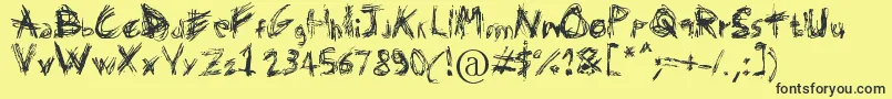 Domenico128-fontti – mustat fontit keltaisella taustalla