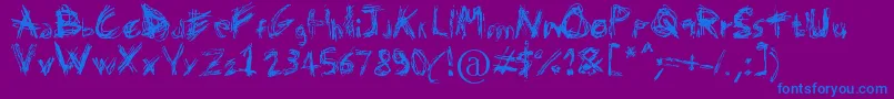 Domenico128 Font – Blue Fonts on Purple Background