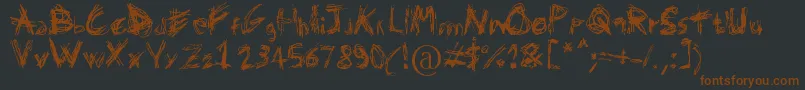 Domenico128-fontti – ruskeat fontit mustalla taustalla