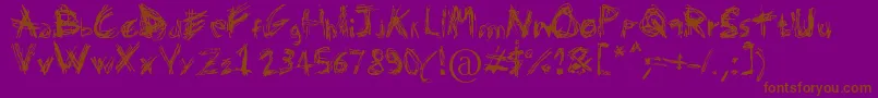 Domenico128-Schriftart – Braune Schriften auf violettem Hintergrund
