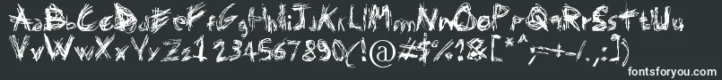 Domenico128-fontti – valkoiset fontit mustalla taustalla
